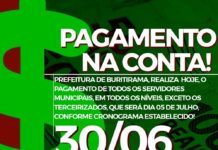 Buritirama: Prefeito Arival Viana realiza pagamento do salário dos servidores de junho